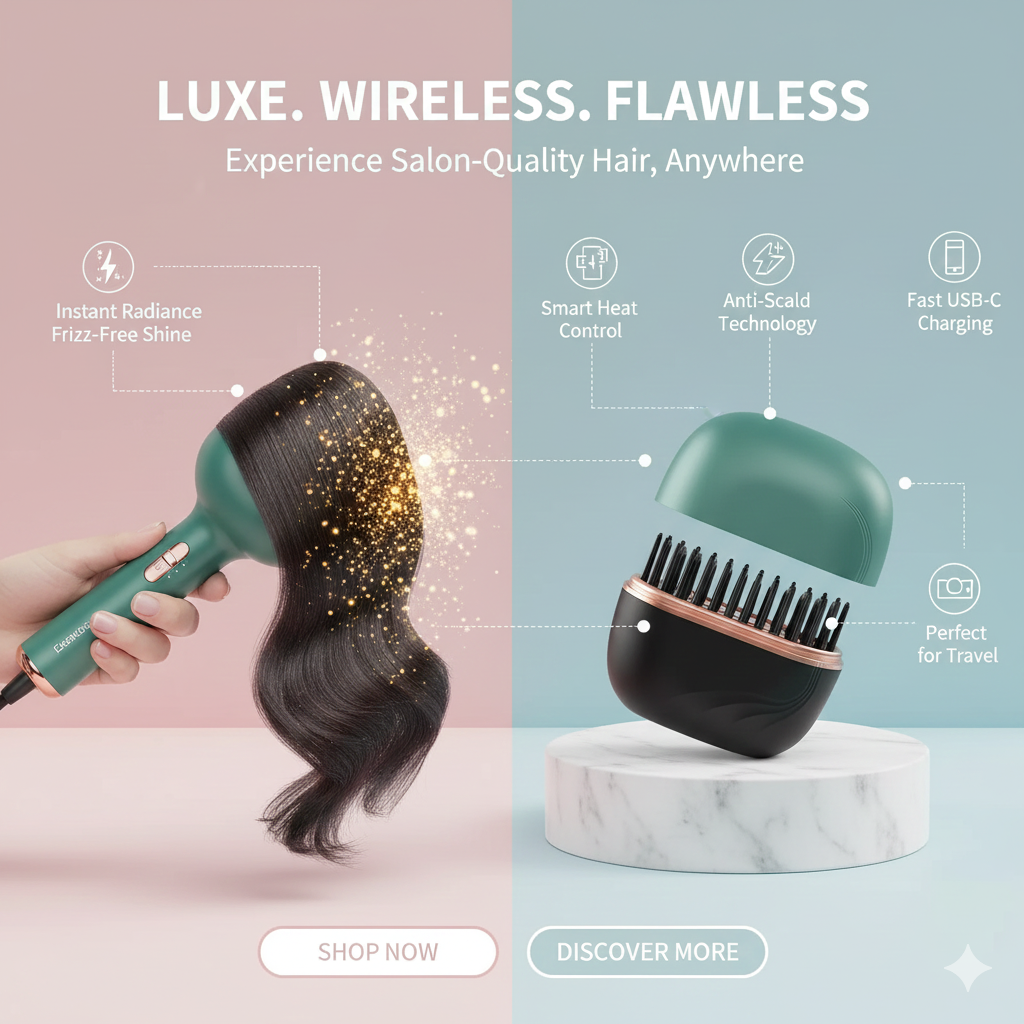 Portable Mini Hair Straightening Comb for Professional Styling