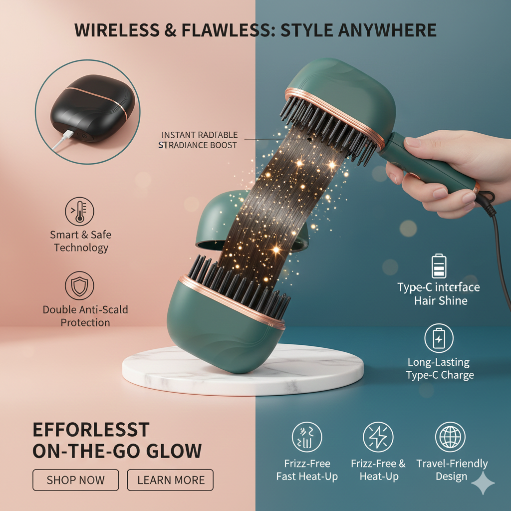 Portable Mini Hair Straightening Comb for Professional Styling