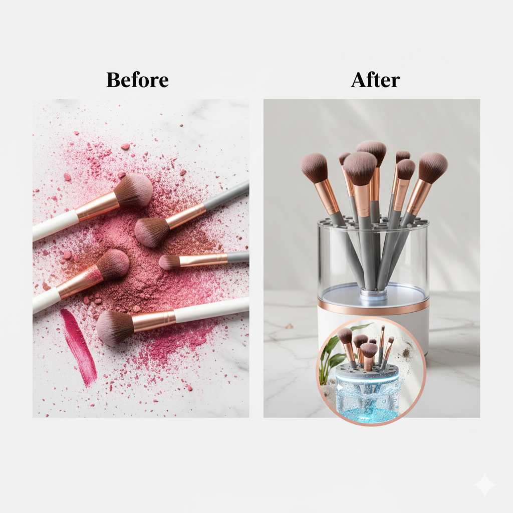 The 3-in-1 Sonic Clean & Quick-Dry Brush System